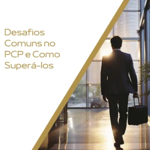 Profissional caminhando em um ambiente corporativo moderno, representando os desafios comuns no Planejamento e Controle da Produção (PCP) e como superá-los.