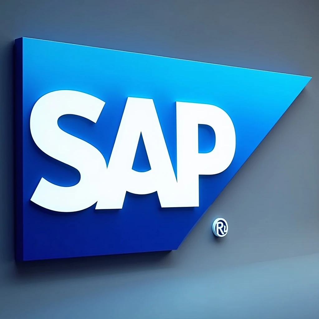 Logotipo SAP representando o sistema ERP utilizado para integrar processos e executar transações empresariais.